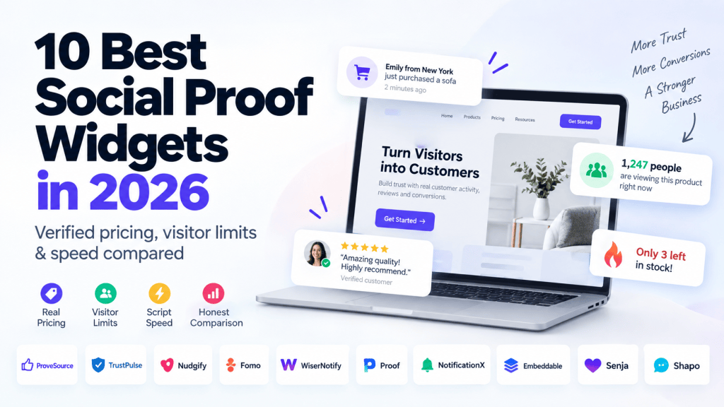 10 Best Social Proof Widgets in 2026: Verified Pricing, Visitor Limits & Speed Compared